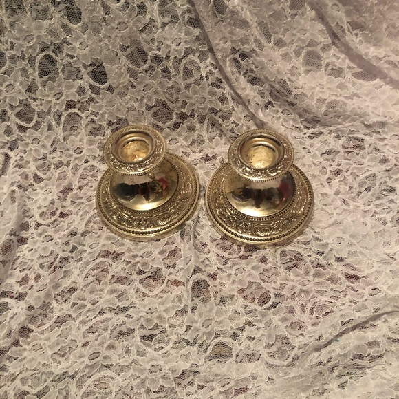 Vintage silver  Candle Holders to decorate your dinner table with - gently used. - Picture 1 of 9
